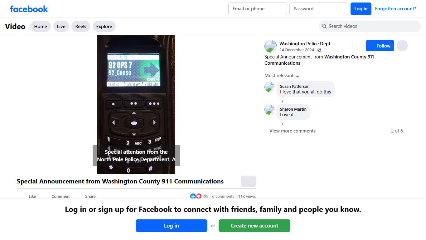 Special Announcement from Washington County 911 Communications Washington Police Dept Facebook